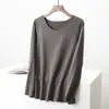 Ropa de Otoño e Invierno Nueva Camiseta Básica de Cuello Redondo y Manga Larga Estilo Coreano Terciopelo Alemán Calefacción y Cálida Ropa de Otoño Moderna y Versátil Top de Color Puro