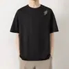 Camiseta de manga corta con cuello redondo para hombre, nueva de verano, color liso, estampada, de alta calidad, casual, holgada, moderna, camiseta top versátil