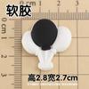 Kk Gato Blanco y Negro Pajarita Gato Lazo Plástico Blando Accesorios DIY Funda para Teléfono Móvil Decoración de Pantuflas Carcasa de iPad Taza Térmica