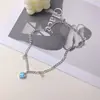 Moda Ins Japonesa y Coreana Tablero de ajedrez blanco y negro Collar con patrón de cuadros de corazón Colgante de corazón de melocotón de personalidad femenina Cadena de metal Verano Nuevo