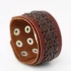 Punk fábrica direta europeia e americana comércio exterior exportação joias vintage tecido couro pulseira masculina pulseira de couro
