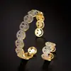 Pulsera Anillo Abierta de Moda Retro Europeo y Americano Cara Sonriente Cobre Circonita Anillo de Pulsera de Temperamento de Moda para Mujer Estilo Caliente Transfronterizo