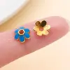 Base de Flores Espaçadora de Liga de Zinco Esmaltada Multicolorida Padrão Vintage DIY Pulseira de Pérolas Acessórios de Joias para Contas Atacado