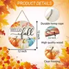 Decoración de otoño para el hogar, decoraciones de puerta, decoraciones de pared de calabaza, campo de calabazas, hojas de arce, porche de granja de cosecha, decoración del hogar para interiores y exteriores