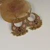 Brincos Boêmios com Sino e Franja para Mulheres Grandes Estilo Étnico Longos Dourados Luxuosos Redondos Vazados