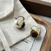 Pendientes Retro Geométricos con Estampado de Leopardo Flocado para Mujer Otoño e Invierno Nuevos de Alta Gama Moda Tendencia Versátiles Elegantes