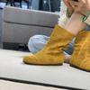Botas Simples Estilo Britânico Maillard 2025 Verão Novo Estilo Confortáveis Recortadas Respiráveis Solado Rasteiro Sandálias com Aberturas Botas Curtas
