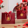 Bolso de mano rojo brillante exquisito para amor, caja de dulces, bolsa de regalo de agradecimiento de boda para dulces, bolsa de dulces para recuerdos de boda, bolsa de regalo de boda