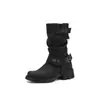Botas Western Cowboy Vintage Outono/Inverno 2026 para Mulheres, Estilo Maillard, Tamanhos 40-43, Botas Versáteis Afuniladas de Cano Médio para o Dia a Dia
