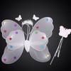 Ropa para actuación infantil de jardín de niños Vestido de actuación de princesa Alas de mariposa de ángel Traje de cuatro piezas