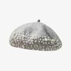 Fábrica de Boinas de Lana Boina Sombrero de Lana al por Mayor Exterior Otoño e Invierno Moda Transfronteriza para Mujer Perla Sombrero de Artista Japonés y Coreano