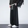 Pantalones de hombre con tres rayas, nueva colección de otoño, pantalones deportivos de pierna recta, pantalones atléticos a rayas de estilo americano holgados, cintura elástica, pantalones largos casuales de talla grande