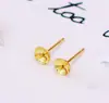 Pino de Orelha de Prata S925 Banhado a Ouro 18K com Base Vazia para Brinco Pendente Acessórios de Cobre Agulha de Cruz para DIY a01