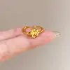 Anillo Popular de Estrella Radiante Cepillada con Circonita de Xiaohongshu para Mujer, Diseño de Nicho Retro de Lujo Ligero, Sensación de Alta Gama, Anillo Abierto para Mujer
