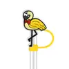 Série Criativa de Flamingo de Desenho Animado Tampa de Palito de Borracha Macia de PVC Tampa à Prova de Poeira 10mm Decoração de Palito Personalizada DIY em Estoque