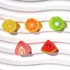 Fatias de frutas pequenas simuladas, limão, morango, melancia, presilhas de cabelo DIY, elásticos de cabelo, chaveiros para sapatos, acessórios de resina para capas de celular