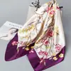 Bufanda de seda nueva transfronteriza primavera otoño invierno 90 cm patrón de anacardo bufanda cuadrada grande bufanda chal de mujer pañuelo para la cabeza versátil pañuelo de cuello profesional