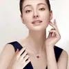 Colar Explosões da Amazon Transfronteiriço Feminino Moda Europeia e Americana Zircônia Colorida Pingente de Coração Presente Dia dos Namorados Dia das Mães