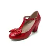 Zapatos de tacón alto transfronterizos de boca baja de charol zapatos en T talla grande 40-48 zapatos de mujer de comercio exterior comercio exterior