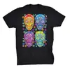 Transfronteiriça Verão 2026 Novo Estilo Manga Curta Estampada Alta Qualidade Camiseta Masculina Design Personalizado com Caveira Colorida Tendência