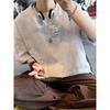 Camiseta Americana de Calle Rota de Manga Corta para Hombre Ins Verano Talla Grande Talla Grande Moderna Hombres Gordos Suelta Peso Pesado Manga Media