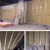 Placa de Aislamiento Ignífuga Grado A Materiales de Construcción Venta al por Mayor Fachada Cortina Techo Colgante en Seco Aislamiento Tablero de Lana de Roca Estructura de Acero Tablero de Aislamiento de Lana de Roca