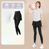 Camiseta Esportiva de Manga Curta para Academia Pilates Respirável Top Fitness Conjunto Feminino Top Esportivo de Secagem Rápida