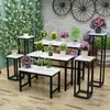Floristería Estante de Exhibición de Flores Cubo de Flores Set Simple de Flores Exposición de Flores de Pie de Hierro Mesa Alta y Baja Escalera Multinivel