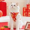 Chaleco de gatito para Año Nuevo otoño e invierno festivo Año Nuevo forro polar cálido para cachorro traje Tang ropa para mascotas gato