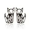 Pendientes geométricos simples de acero inoxidable 304, versátiles y únicos, aretes lindos de animales pequeños zorro dinosaurio al por mayor