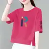 E-commerce Transfronteiriço Comércio Exterior Moda Gestante Camiseta de Manga Curta Feminina Solta Tamanho Grande Modeladora Cobertura de Barriga Top Camiseta Meia-manga