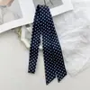 Lenço de Bolinhas Retro Estilo Americano Hot Girl para Mulheres, Primavera e Outono, Fino, Versátil, Design de Nicho, Estilo Milênio, Lenço Longo