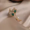 Broche de Tulipán Verde Lujo Ligero de Alta Gama Corsage de Pedrería Fina para Mujer Accesorios Elegantes para Traje