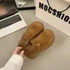 Mocasines de suela gruesa, zapatos sin cordones, zapatos estilo Birkenstock para mujer, colección otoño 2026, diseño de cobertura total, realzan la altura, efecto adelgazante, zapatos de vestir de estilo nuevo