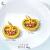 2026 Novo Pingente de Botão de Tulipa Dourado Antigo Banhado a Ouro Pingente Ruyi Vazado Pulseira de Pingente de Miçangas Artesanal DIY