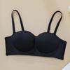 Sujetador de lencería para mujer, sexy, fino, con realce de pecho pequeño, espalda antiestética, sin tirantes