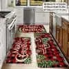 Felpudo de decoración navideña transfronterizo, alfombrilla de cocina de terciopelo de cristal, absorbente de agua y aceite, antimanchas, alfombra de fácil cuidado