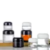 Tampa de cogumelo transparente âmbar verde preto frasco de creme creme para os olhos amostra de produtos para cuidados com a pele frasco de vidro cosmético