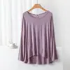 Nueva Camiseta de Modal de Cuello Redondo de Manga Larga para Mujer de Primavera y Otoño, Holgada y Adelgazante, Talla Grande Casual Fina Camiseta Base Superior