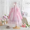 Vestido de Princesa para Niña Estilo Nuevo Primavera y Otoño Manga Larga Primavera y Otoño Tutú Estrellado para Niños Ropa Infantil Estilo Coreano
