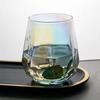 Copo de Vidro Criativo da Moda Estilo Europeu Copo de Água Diamante Estilo Ins Copo de Água Octogonal Diamante Colorido Copo de Cerveja Transfronteiriço