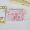 Porta-moedas Fofo de Tecido Floral com Tampa Flip e Bordas Franzidas, Bolsa Portátil de Grande Capacidade para Guardar Fones de Ouvido e Batom para Meninas