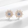 Brincos de diamante de girassol novos requintados transfronteiriços do AliExpress para mulheres, brincos banhados a ouro para outono e inverno, brincos da moda de alta qualidade