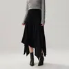 Falda Midi Irregular Delgada de Alta Calidad para Mujer para Primavera y Otoño, de Cintura Alta, Adelgazante, Elegante, Bodycon