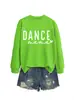 Dance Mama Amazon Ebay Site Independente Casual Simples Versátil Feminino Outono e Inverno Novo Moletom com Gola Redonda