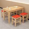 Mesa y Sillas de Comedor Rápidas de Madera Maciza, Mesa de Comedor para Apartamento Pequeño, Mesa Rectangular para Desayuno de Snack Bar, Mesa de Comedor para el Hogar