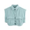 Atacado de roupas femininas transfronteiriço 2025 cor sólida bolso grande sem mangas cardigã de alta qualidade gola polo camisa jeans top feminino