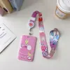 Porta-Cartão Retrátil Corda Longa Coelho Jasmim Pequeno e Fofo Desenho Animado Estilo Ins High-End Campus Cartão de Identificação Cartão de Refeição Capa Protetora