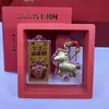 Pingente de Pônei Dourado do Ano do Cavalo, Fique Rico Instantaneamente, Corrente para Celular, Chaveiro, Presente de Ano Novo, Conjunto com Caixa de Presente, Lembrança Cultural e Criativa