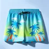 Atacado Calças de Praia Adulto Bermuda Estampada Roupa de Banho Masculina Tamanho Grande Solta Confortável Fonte Termal Litoral Secagem Rápida Bermuda de Banho